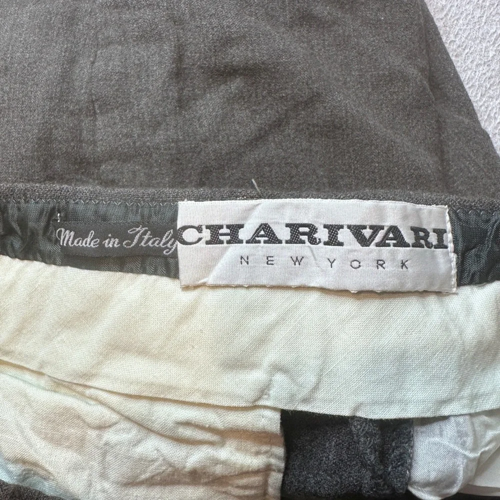 VTG Vestimenta Trousers Mens 28 Wool Blend Pleated Cuffed Gray Charivari Italy